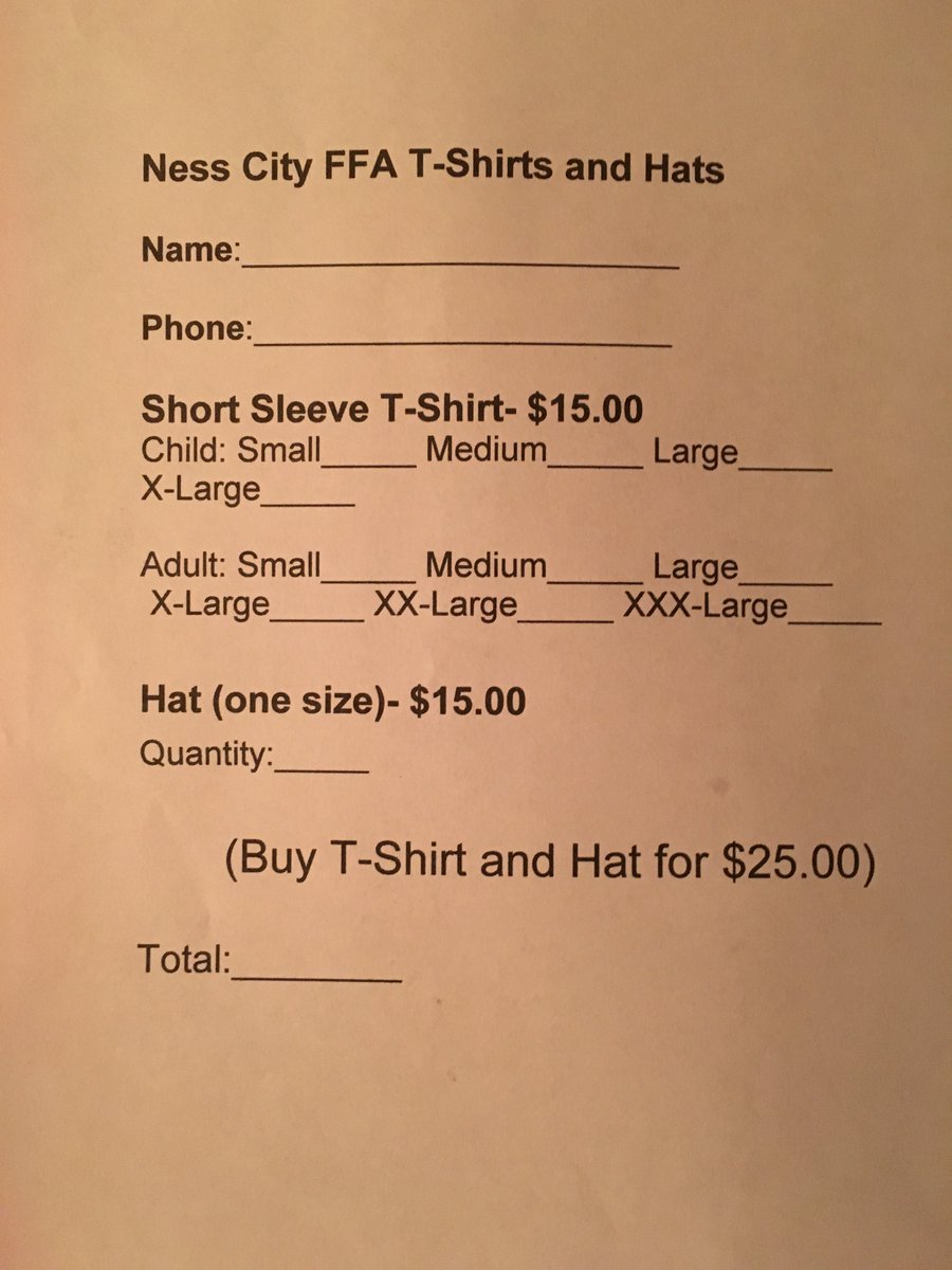 T-Shirts and Hats for sale. Help support FFA! Buy both and save. $25 for both a shirt and hat!!!