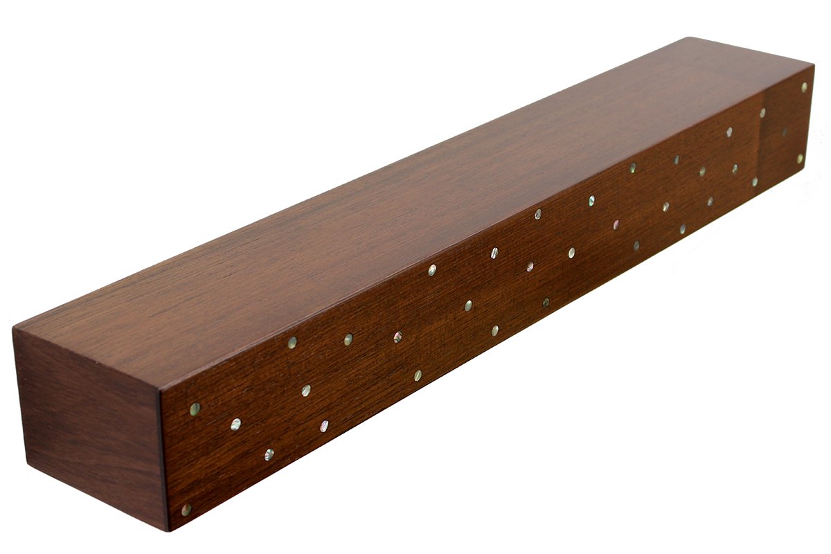 NickJonesDesign's tweet image. Made of solid Peruvian Walnut, this shelf has over 75 pieces of abalone inlayed in its front.  Took some time....