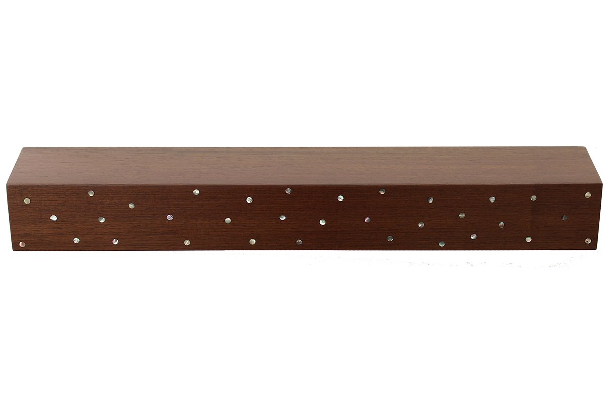 NickJonesDesign's tweet image. Made of solid Peruvian Walnut, this shelf has over 75 pieces of abalone inlayed in its front.  Took some time....