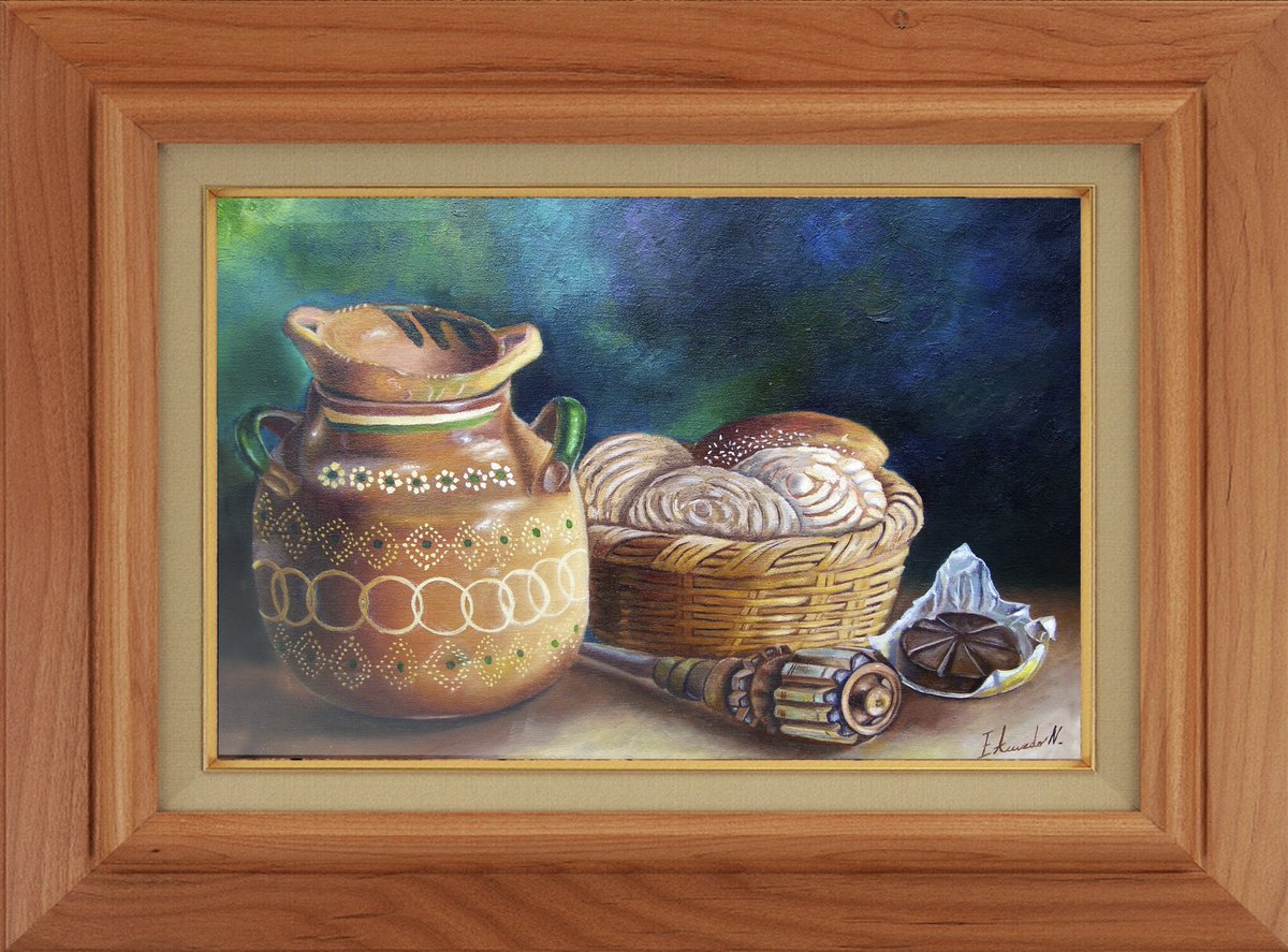 tradición mexicana oleo sobre tela