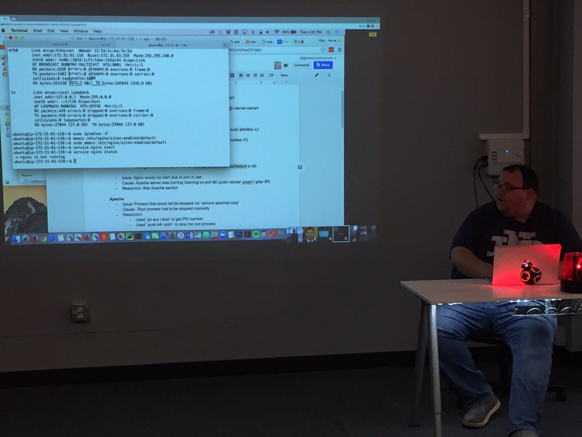 holbertonschool's tweet photo. > service @nginx status #commandoproject #oncall @rickharris_dev https://t.co/TgukuoQYl0