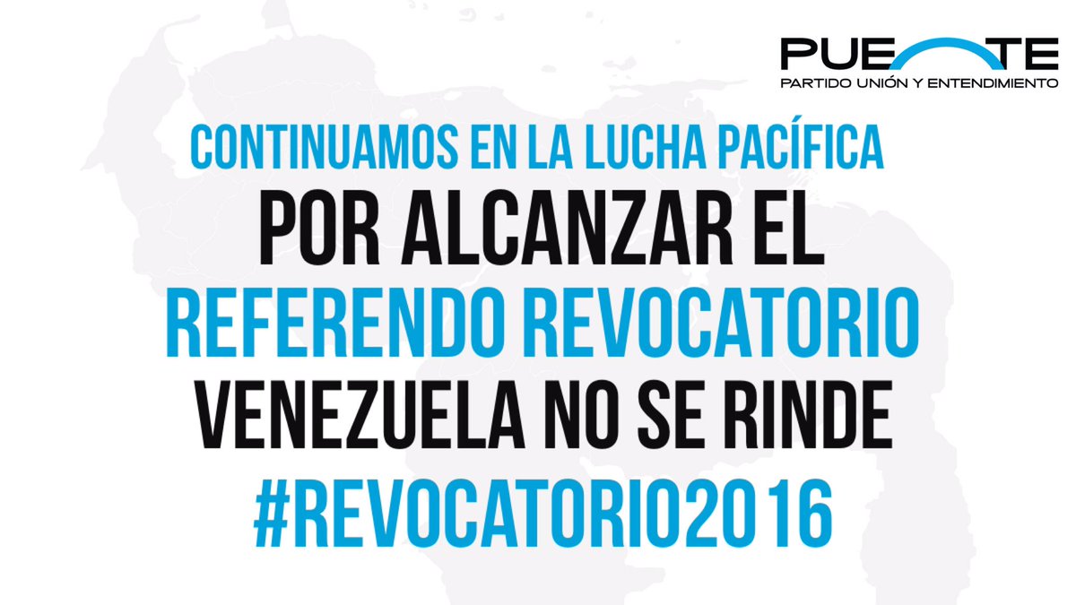 PuenteVenezuela's tweet photo. Todos unidos vamos a lograrlo #Revocatorio2016 https://t.co/83hJeM6Isr
