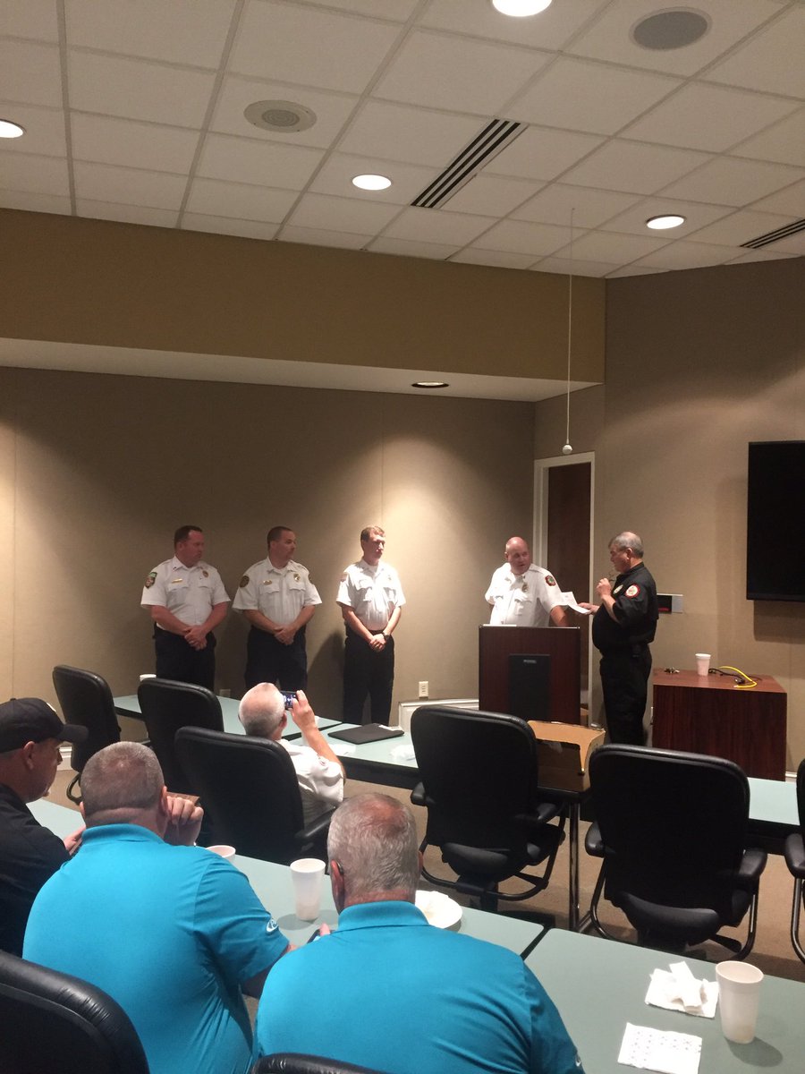 Oleburr's tweet photo. New Officers for the Pee Dee Firefighter association. President Chief Flowers, VP Chief Dillon, T.O FM Crowley. https://t.co/PpcNyihOyz