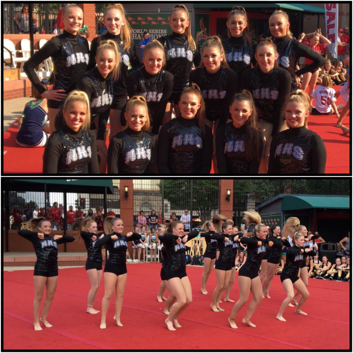 HHS_Athletics's tweet photo. The Hawkettes performed at Busch Stadium this evening 
@hawkettesdance https://t.co/dOVf3f4F8D