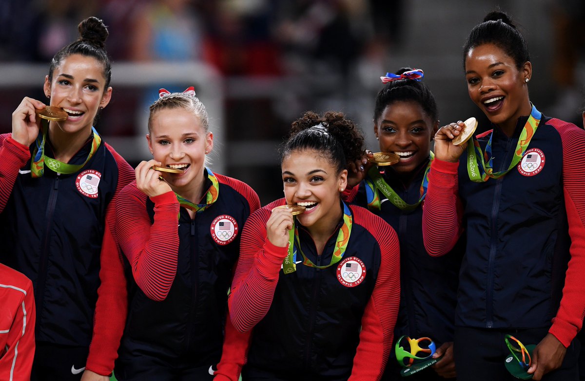 NBCOlympics's tweet photo. "WE ARE THE FINAL 5!" #Rio2016 https://t.co/AAHzNVoPB7