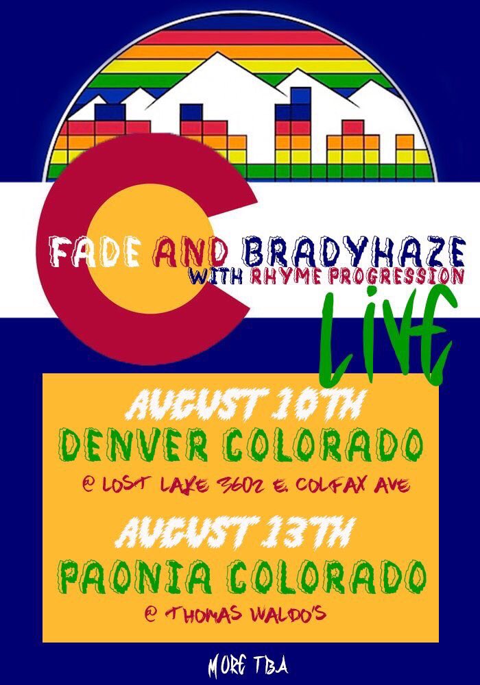 CTFGLOBAL's tweet photo. #CTF artists @BRADYHAZE @FadeHipHop & @crates_of_fade have 2 shows in Colorado tomorrow and the 13th! #CTFGLOBAL https://t.co/d0I2d7AoMm