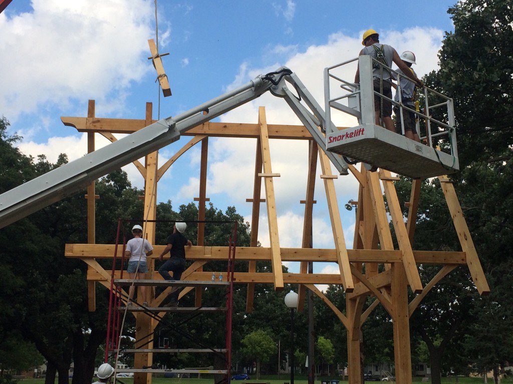 Beltrami_NE's tweet photo. Rafters are going up!  #CommunityPossible #PavilionPossible https://t.co/0aQh9Mau9o