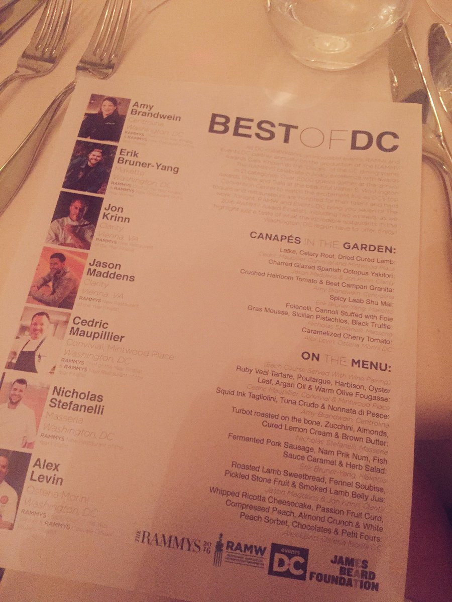 EventsDCChair's tweet photo. Beginning to take a #DC food journey @RAMWdc @DCSportsCEO π΄ Thanks #rammys16 chefs! #EventsDC https://t.co/FPkHMajyWK