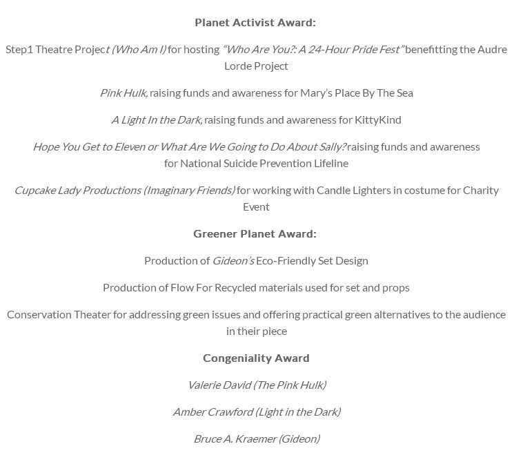 PCTFNYC's tweet image. Congratulations to our special award winners. Planet Activist, Greener Planet and Congeniality. #pctfnyc #pctf2016