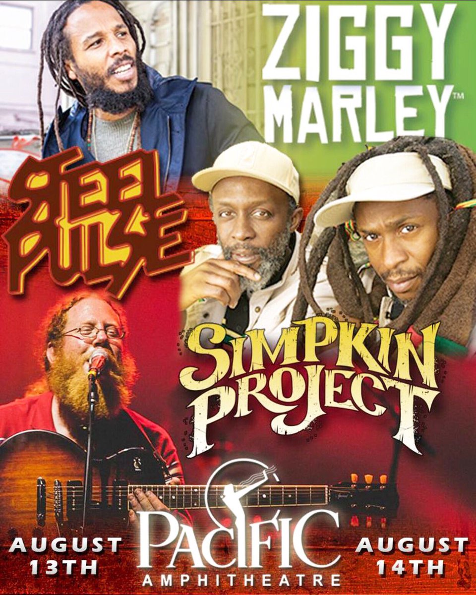 SurfRootsRadio's tweet photo. OC Fair this weekend @ZiggyMarley @SteelPulse @SimpkinProject giving away tix on our Insta! #OrangeCounty @pacamp 🎉 https://t.co/WtnKmqWchc
