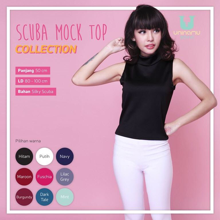 READY STOCK : SCUBA MOCK TOP • black • Rp85.000,00 • more info/ask/order by LINE@ : @gbj3249o ( use @ )