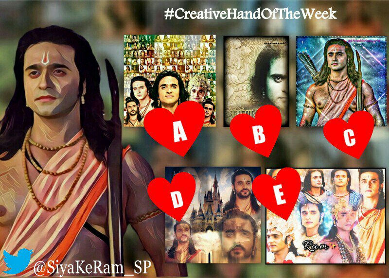 SiyaKeRam_SP's tweet image. Here is top 5 most liked pic of #CreativeHandOfTheWeek contest.
Comment now which pic is the best 
A
B
C
D
E