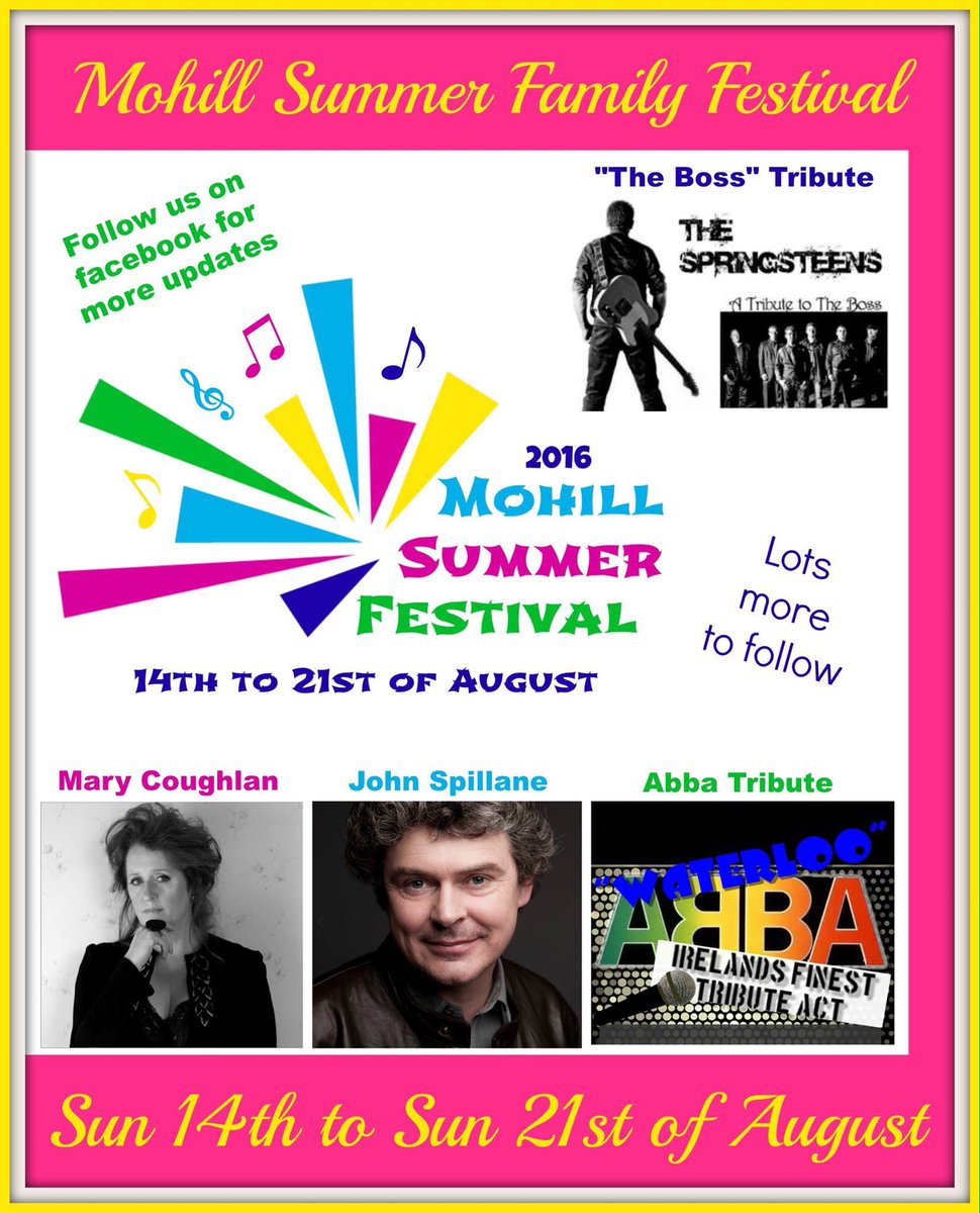 <a href="/thespringsteens/">The Springsteens</a> are thrilled to  play <a href="/MohillFest/">Mohill Summer Fest</a> this Sunday ,our 1st visit to lovely #Leitrim 9.30 pm start