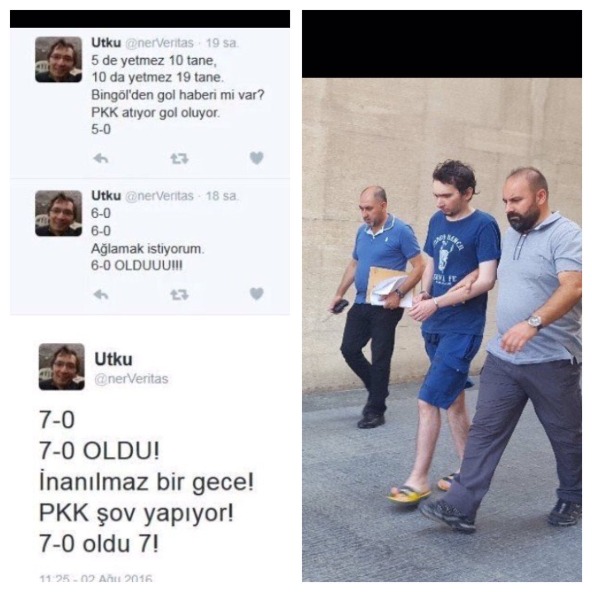 Bingöl'de 7şehit verdiğimiz gün bu twitleri atan O.Ç tutuklandı arkadaşlar.Şimdi gelen vursun giden vursun şerefsize