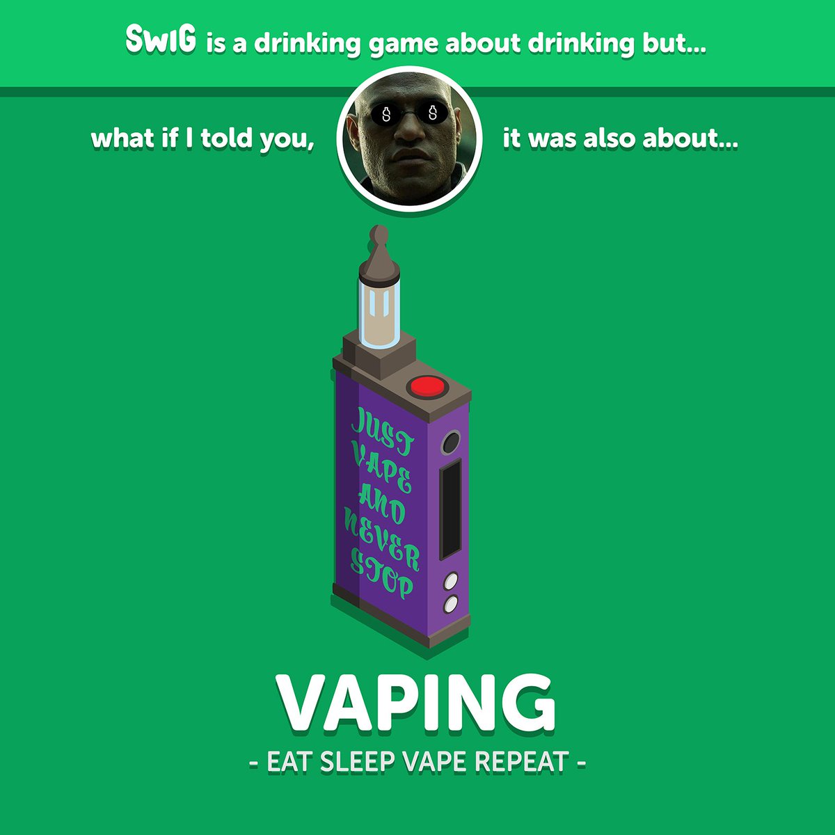 Swig_Game's tweet photo. #SWIG #eatsleepvaperepeat https://t.co/4XLLJBmIYu