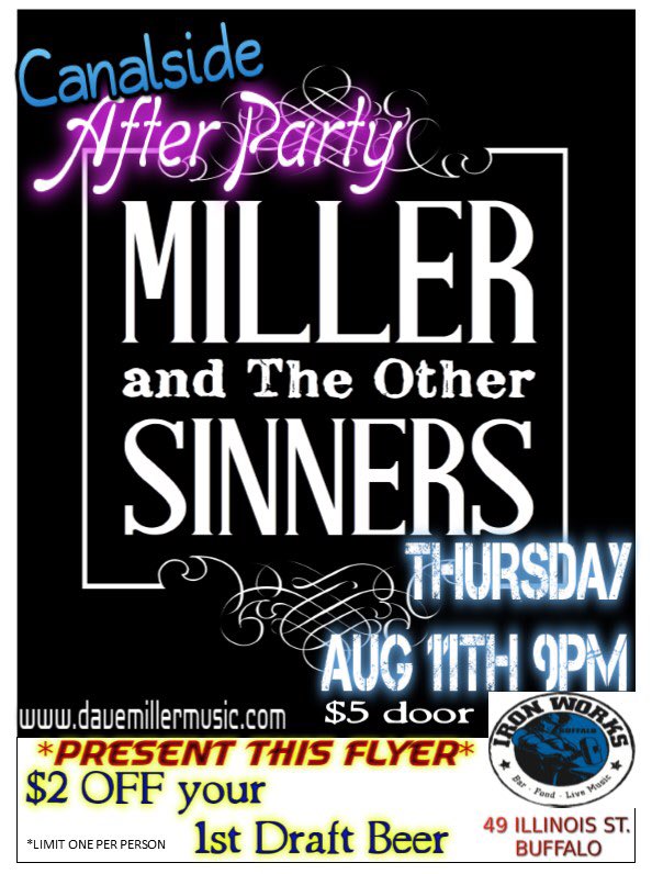 4buffalomusic's tweet photo. Thurs @DMMMusic w MATOS opens 4 @LowestOfTheLow @CanalsideBflo then 9p @IronWorksBflo #show $2 off #draftbeer flyer https://t.co/Y3Zz3NAA7e