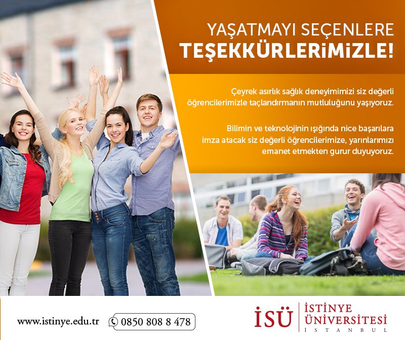 Yaşatmayı Seçenlere Teşekkürlerimizle !
#İSÜ'ye Hoş geldiniz :)

#İstinyeÜniversitesi #TercihiniYapYaşatmayıSeç