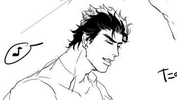 前←→後
このコマの承太郎の顔面だけに私は昨日一時間ほど描き足す削るを繰り返したというのに今見てそもそも承太郎こんな笑い方はしないという事実に気づいて泣きそう。 