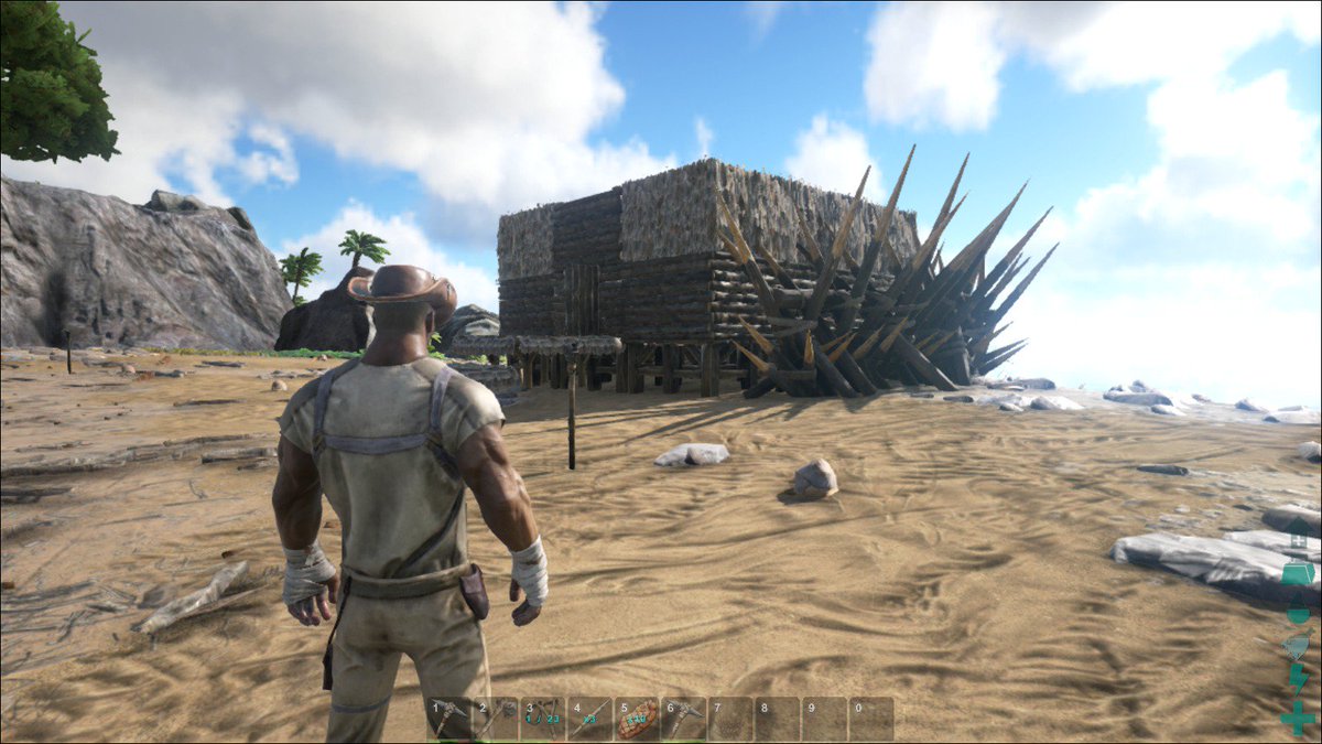 Itu 浜辺に建てた最初の拠点がやっと形になってきた Ark Survival Evolved