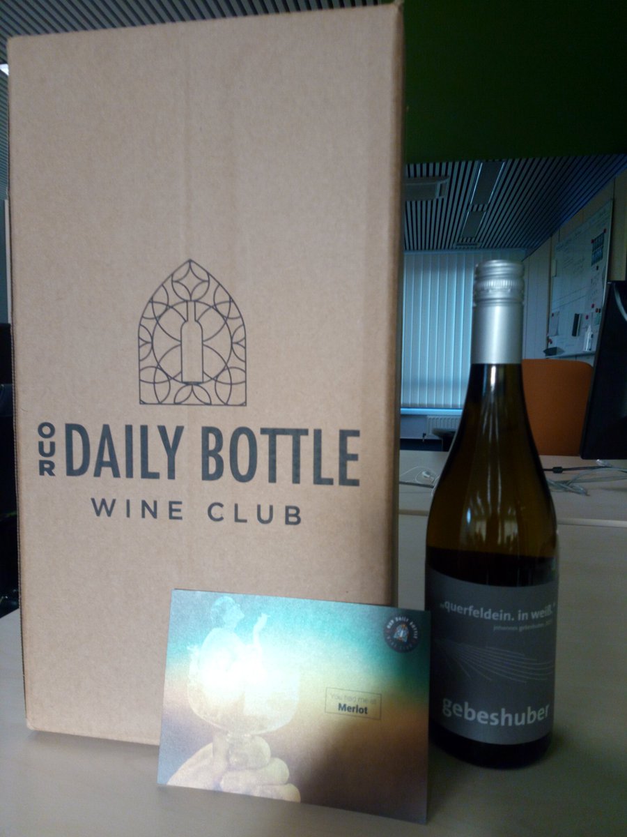 My first monthly wine delivery arrived, awesome! My girlfriend her prayers came true! #dailybottle