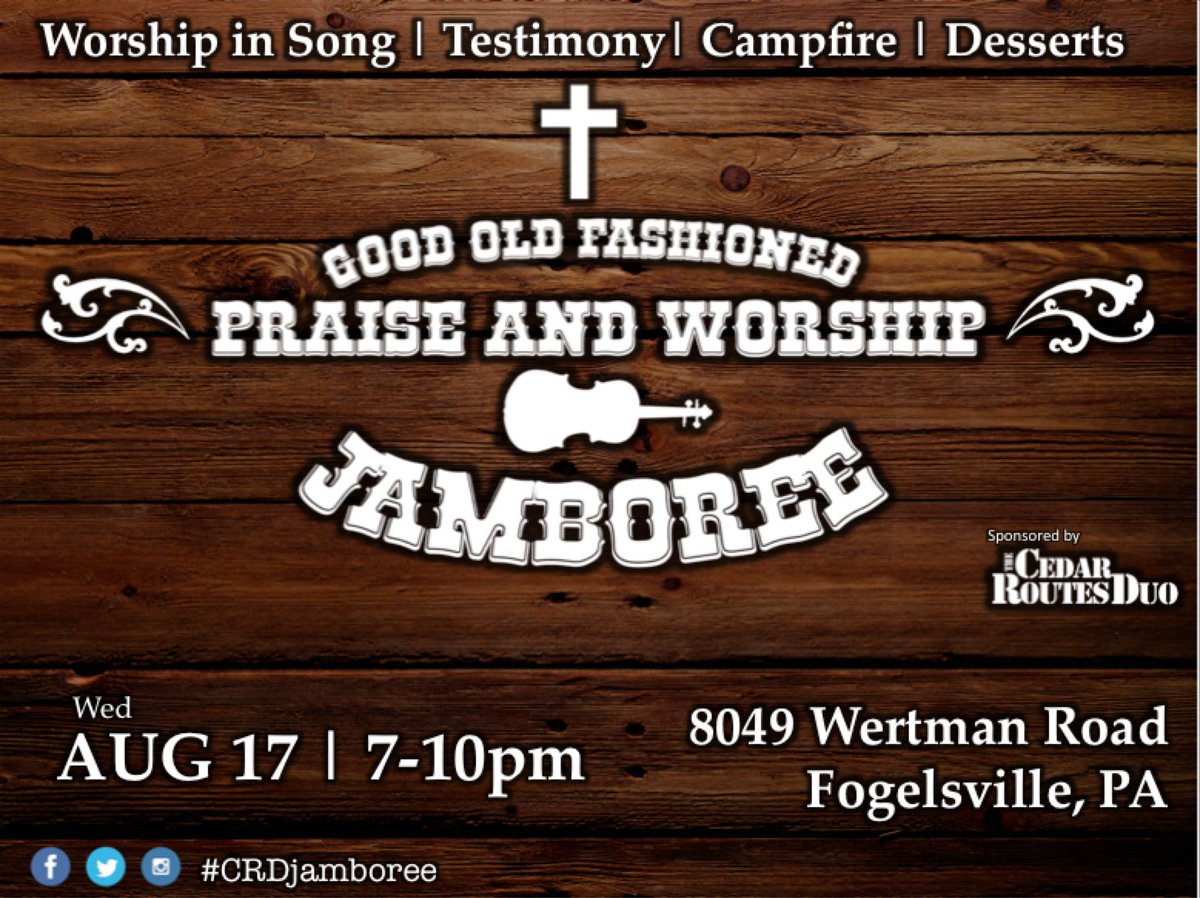 CedarRoutes's tweet photo. One Week Away from our Praise and Worship Jamboree! #CRDjamboree #praiseandworship #allthisforaking https://t.co/AATnxxr8Kn