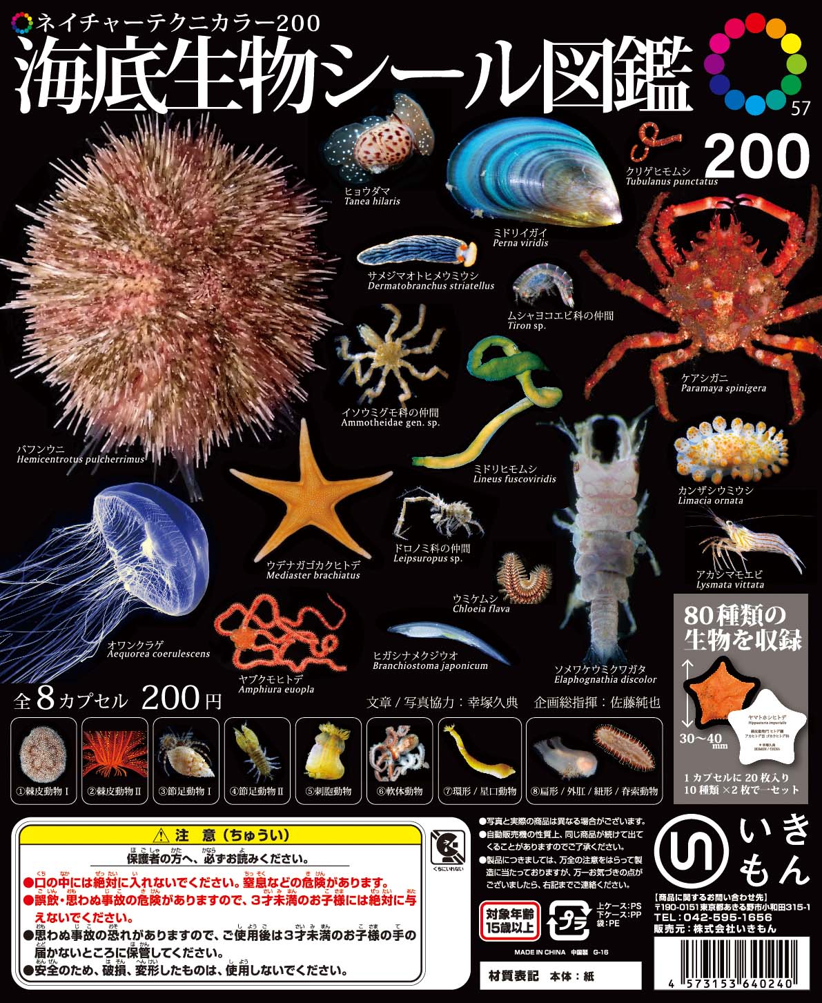 ネイチャーテクニカラー いきもん公式 Twitterren 速報 海底生物シール図鑑 が登場 美しき海のベントスたちを80種類収録 ラインナップは棘皮動物 節足動物 刺胞動物 軟体動物 環形動物 星口動物 扁形動物 紐形動物 外肛動物 脊椎動物 1カプセルに枚入り