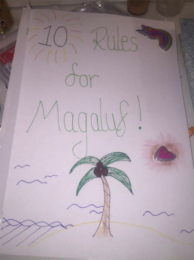 R1Breakfast's tweet photo. Whitney has written 10 rules for her boyfriend! He's about to go on a lads holiday to Magaluf. Good luck everyone 😳 https://t.co/jYF3MulqJf