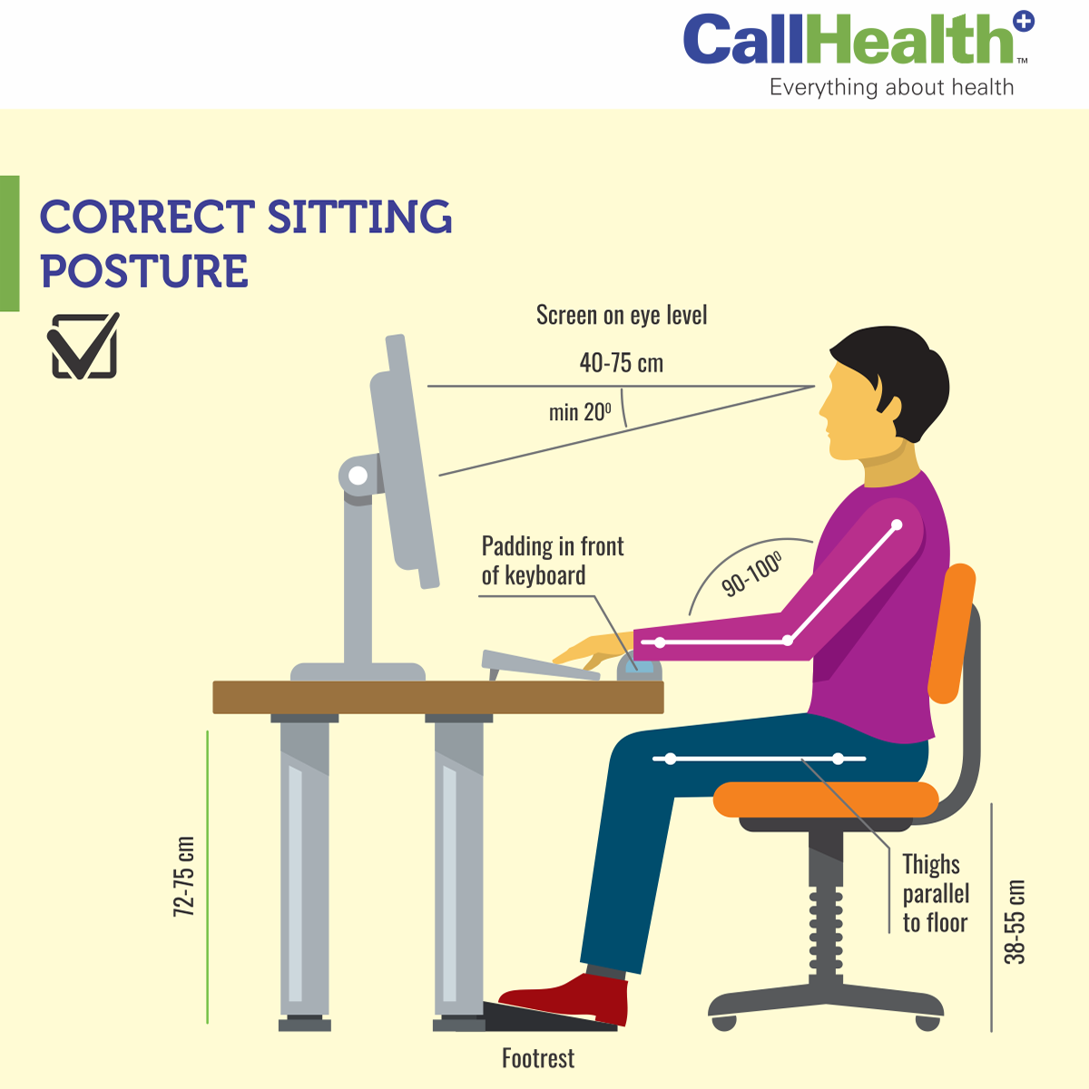 CallHealthIndia's tweet photo. Hereβs how you can correct your sitting posture at work. #Healthyliving #StrongerBack #CallHealth https://t.co/nvGg6zGDDa