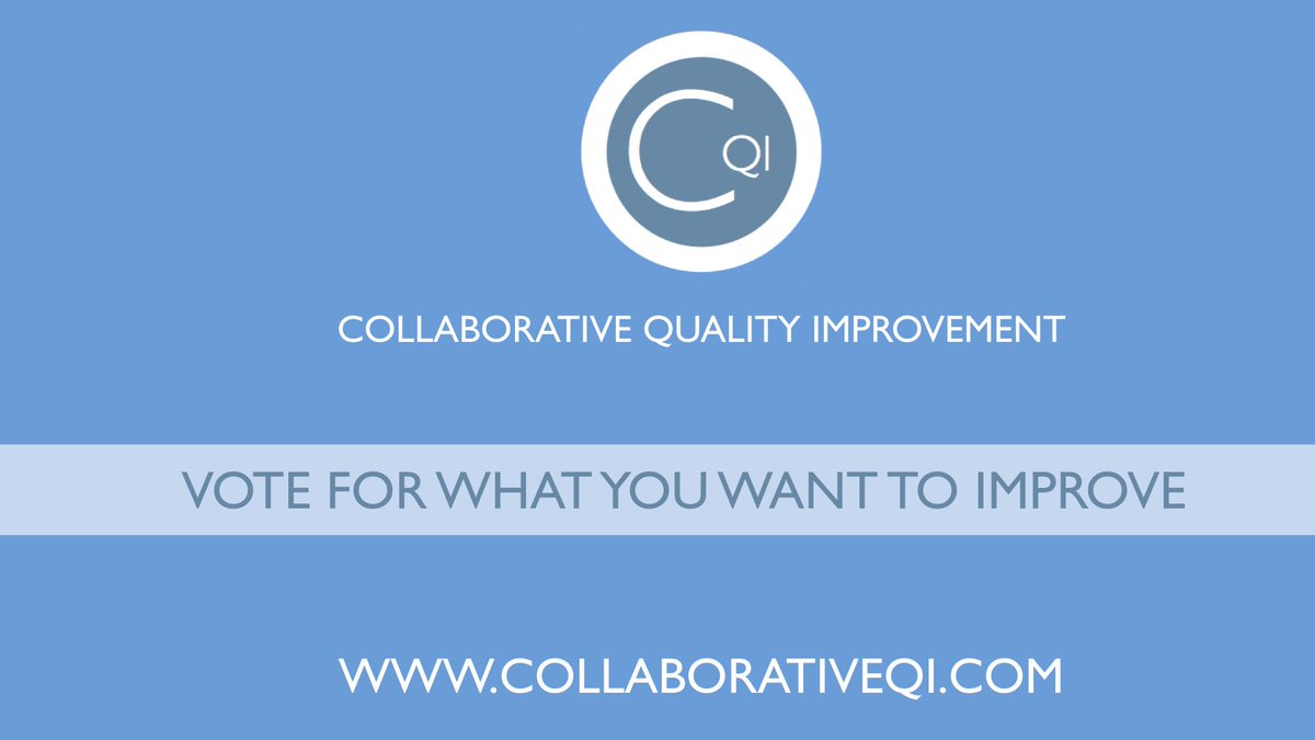 Jon Holley (@jonnyholley) on Twitter photo Collaborative QI <a href="/cQI_2016/">collaborative QI</a> is live! Vote for the 1st national, multi-site QI project at collaborative.com Collaborative QI <a href="/cQI_2016/">collaborative QI</a> is live! Vote for the 1st national, multi-site QI project at collaborative.com