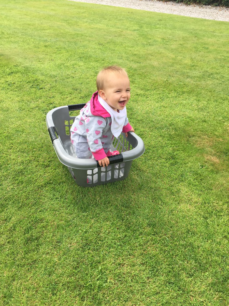 Loving the washing basket today! 😍💗😂 #princessp #laughingbaby