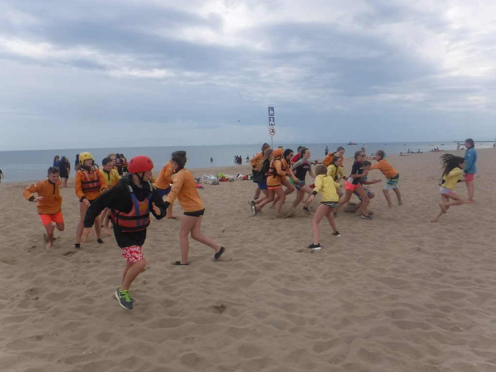 Wellswayvisits's tweet photo. Tuesday PM: Sailing (for some). Got too windy to sail so only a few took to the water. All enjoyed the beach games! https://t.co/RClfXRILdn