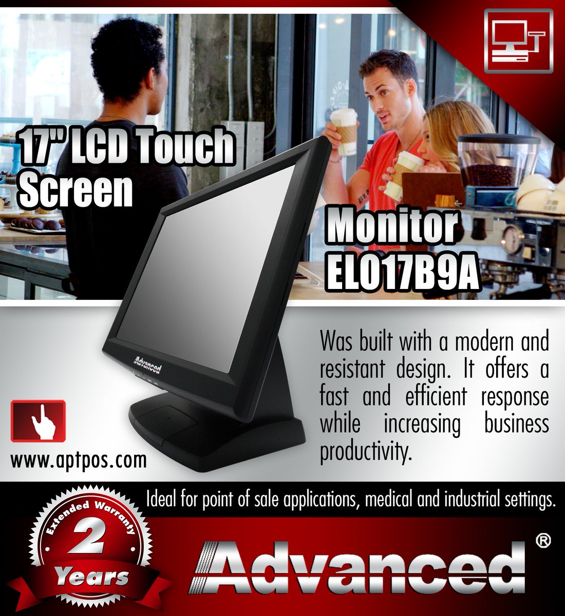 17" LCD Touch Screen Monitor ELO17B9A #Advanced   aptpos.com/en/apt-elo17b9…