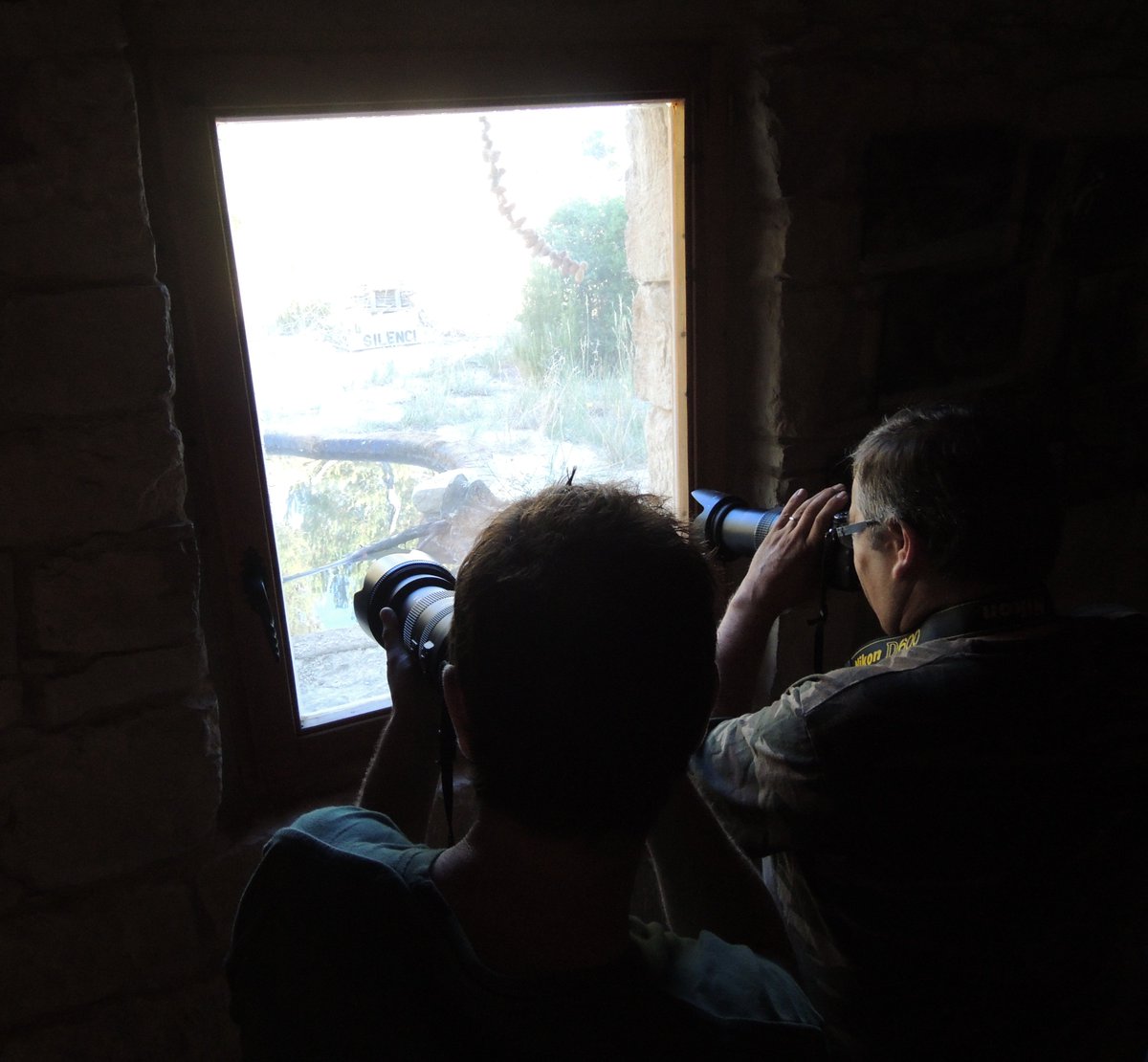 minervaselles's tweet image. Ja tenim els 1ers visitants a #observatori #hide.Està sent tot un èxit. Un festival pels #sentits #birding #vallbona