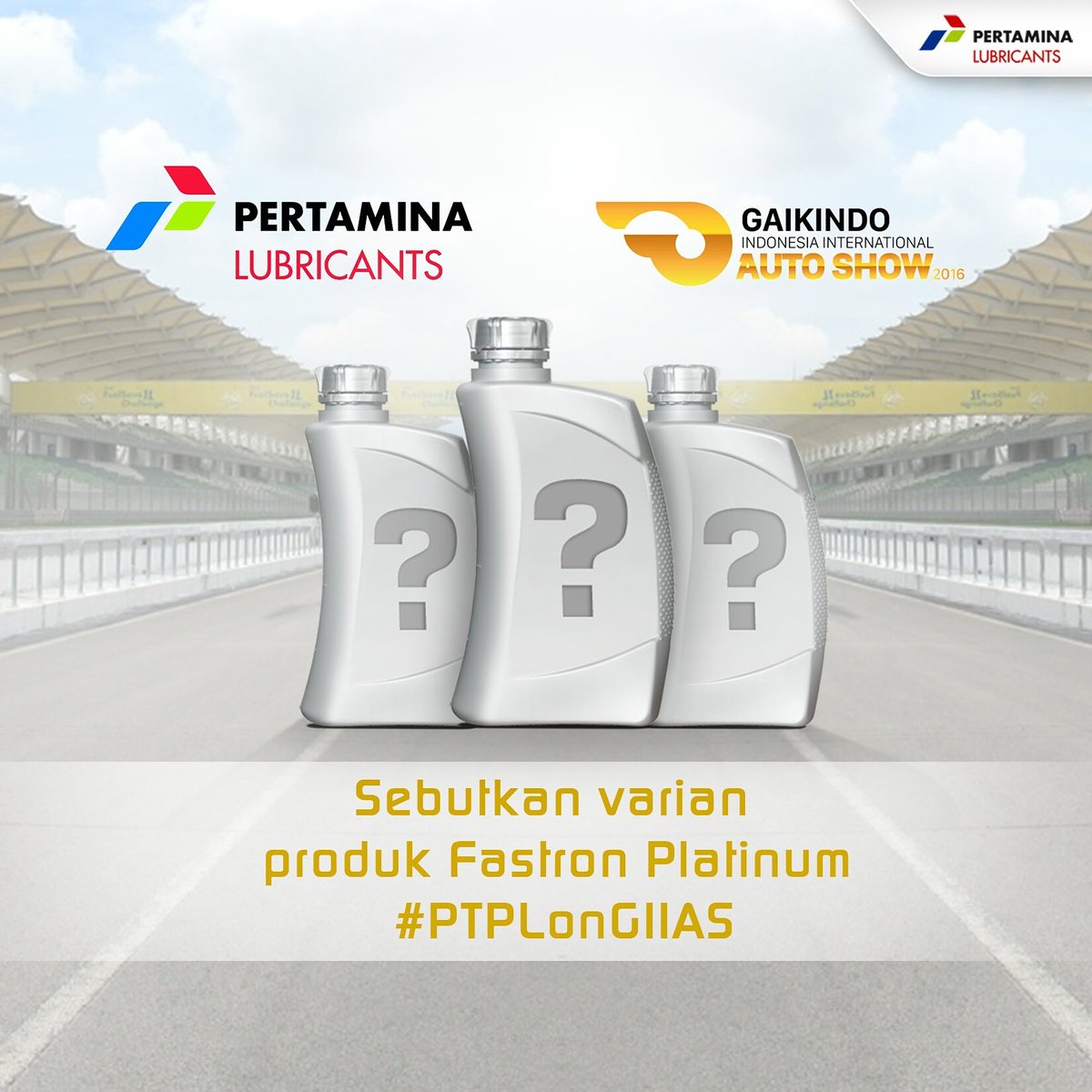 Pertaminalub's tweet photo. #PTPLonGIIAS #1
“Hai Sobat,
GIIAS 2016? Pertamina Lubricants mau bagi-bagi merchandise lucu nih, pntengin terus ya. https://t.co/Sf5FS9NnO7
