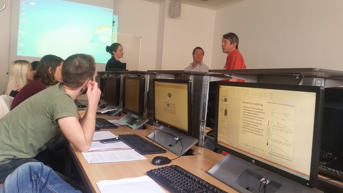 DrCaplin's tweet photo. Day 3 of #HydroFrame @ImperialRSM and today we're getting an intro to groundwater flow modeling for radionuclides https://t.co/wutlDzJmYU