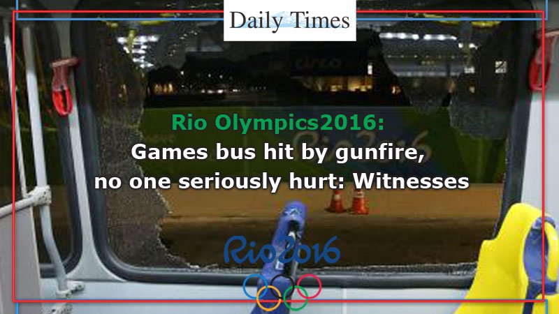 DailyTimesSport's tweet photo. #RioOlympics2016: #games bus hit by #gunfire, no one seriously hurt: #Witnesses
https://t.co/KvAT1ezL4p https://t.co/kilKHpOxpu