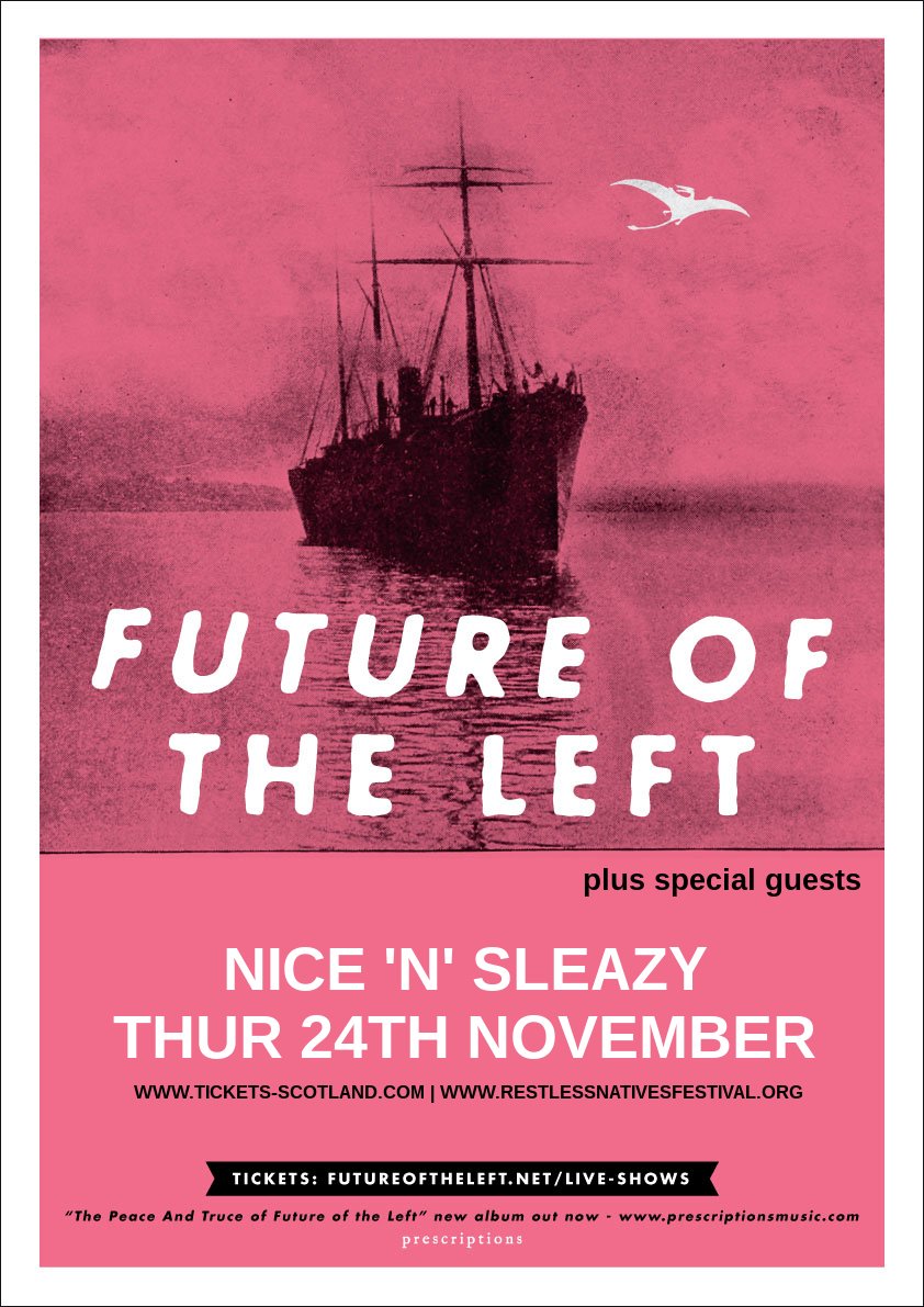Delighted to announce that Future Of The Left are returning to Glasgow! 24th November - <a href="/nice_n_sleazy/">Nice N Sleazy</a> (<a href="/shit_rock/">falcotronic</a>)