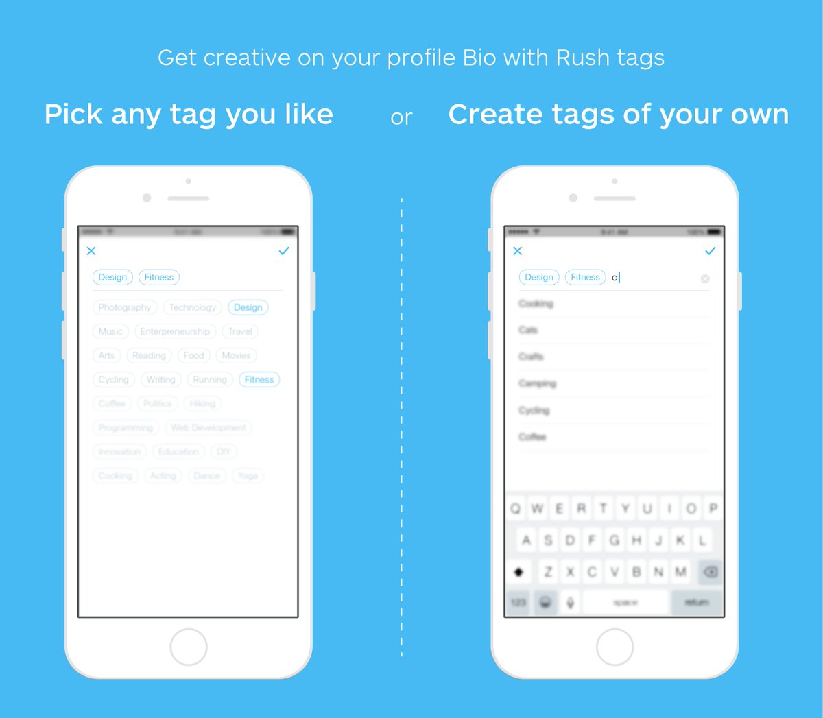 getrushapp's tweet photo. You are the special one, so you deserve better. Rush is getting better. Create your unique bio now~~#Rushnewfeatures https://t.co/eclxagTM9a