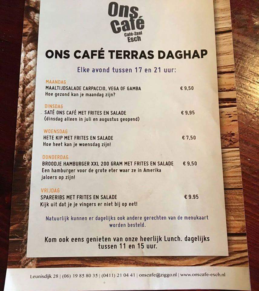 De daghap van vandaag: Hete kip met frites en salade voor maar €7.50! #smullen #daghap #onscafe #food