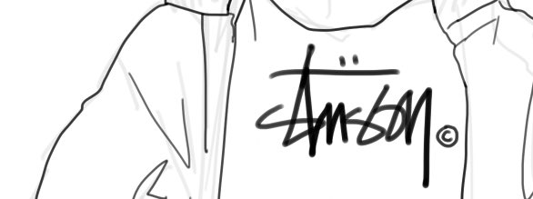 Stussy👌👌 don't hav 1 in real life but I can draw myself wearing it👀 same thing!