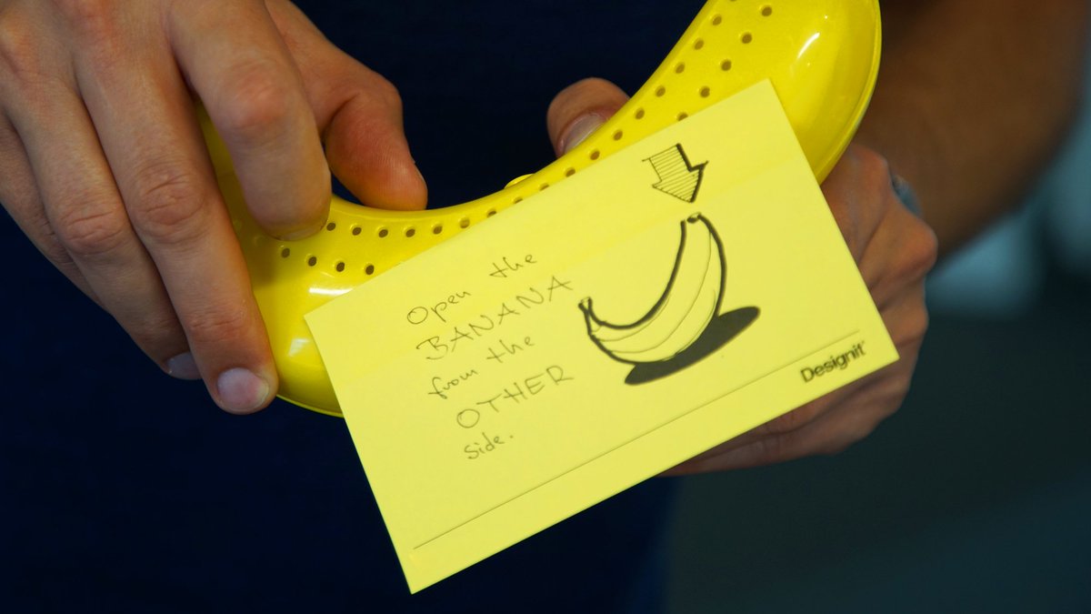 Designit's tweet photo. #TipOfTheDay: 'Open the Banana from the other side!' #TipsForInnovation #Design #Designit #WednesdayWisdom https://t.co/H0qv0XWZpu