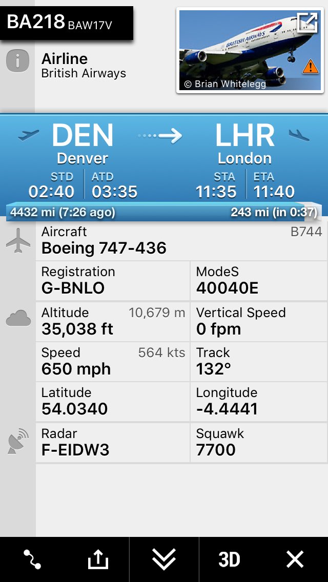 ush_1982's tweet photo. #BA218 has just declared an @emergency over the isle of Mann #squawk7700 https://t.co/mfHXzsvsXg