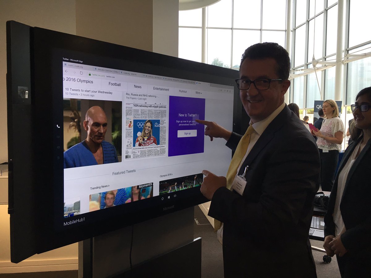 pennypower's tweet photo. Here is @thomaspower falling in love with @Microsoft #surfacehub #GiantTwitter https://t.co/XX3Nk1hhEs