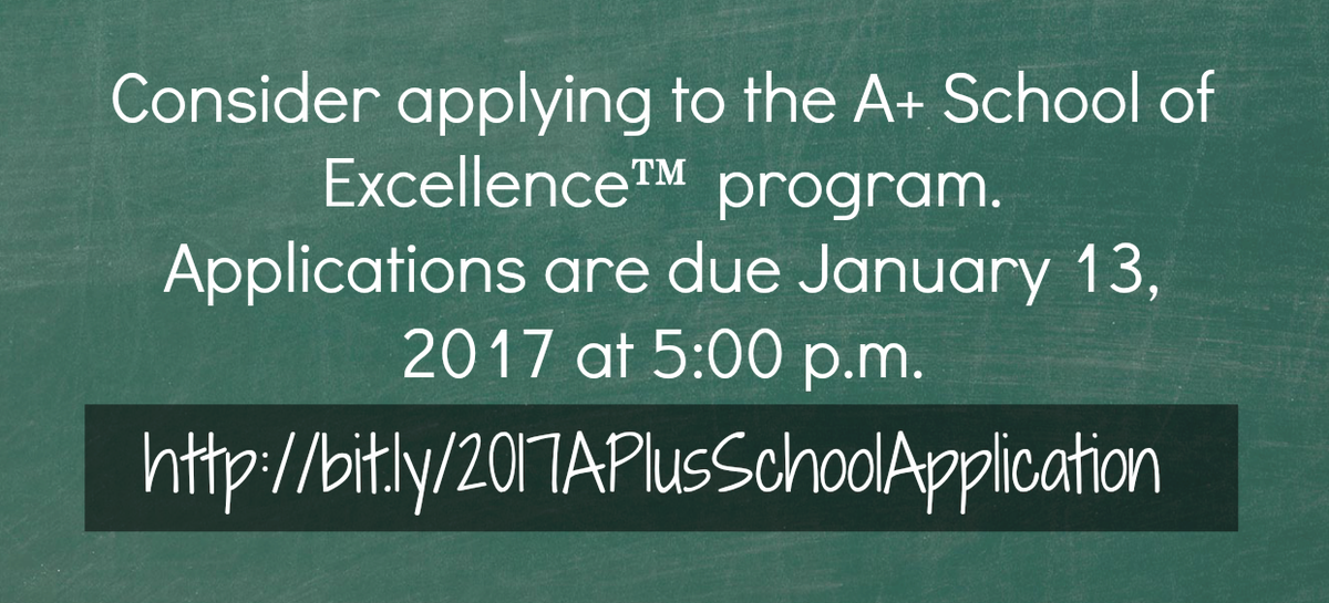 azedfoundation's tweet photo. New Blog Post: A+ School of Excellence™ Program Gears Up - https://t.co/dnVQMRy5GX #AEFBlog https://t.co/DKVCvdQtdW