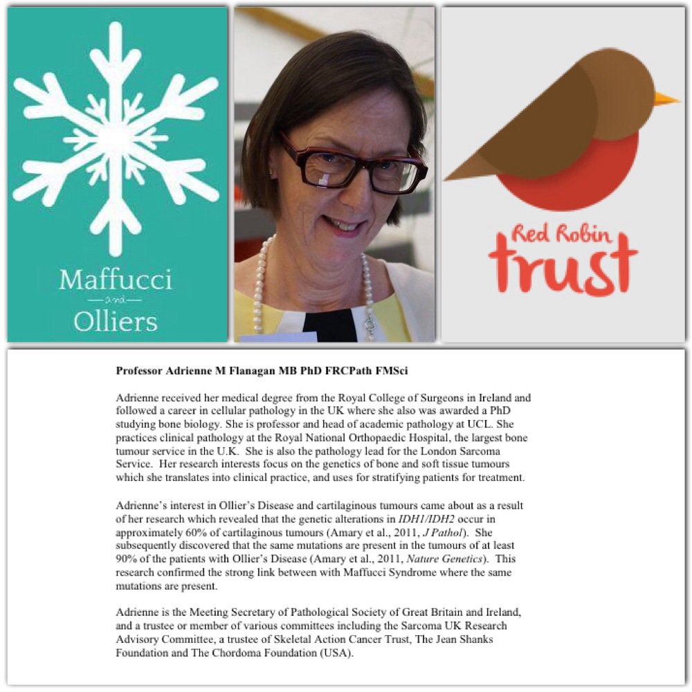 RedRobinTrust's tweet photo. Fantastic news as we welcome Professor Flanagan to our Medical Advisory Board #maffuccisyndrome #olliersdisease https://t.co/uzmrUhYQC4
