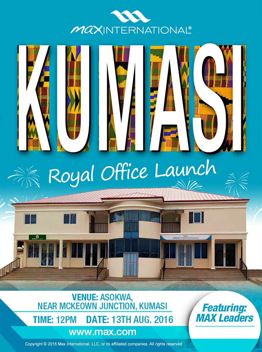 qrgogo's tweet photo. Happening in Kumasi, Ghana this Sunday!
2nd Max international Office in Ghana. 
@wearemax 
@maxintl_africa 
@findmax https://t.co/x8EZzHVNDU