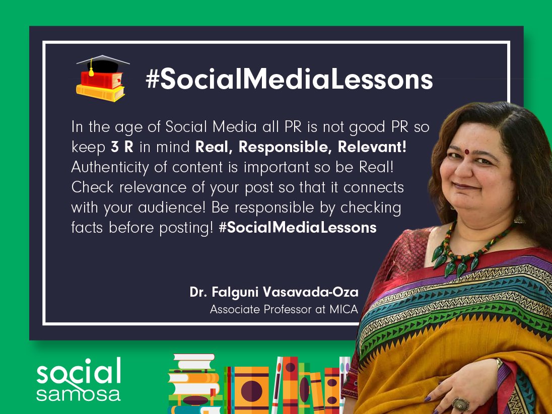 Social_Samosa's tweet image. We are proud to present #SocialMediaLessons with Dr @falgunivasavada Time to learn, imbibe &amp;amp; implement!