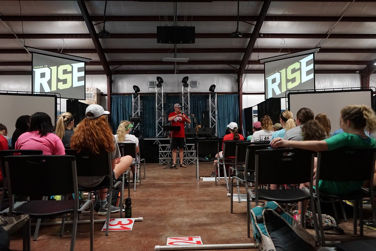One of our coaches speaking to the campers about his experience with God this year at camp. #FCARise <a href="/FCACamps/">FCA Camps</a>