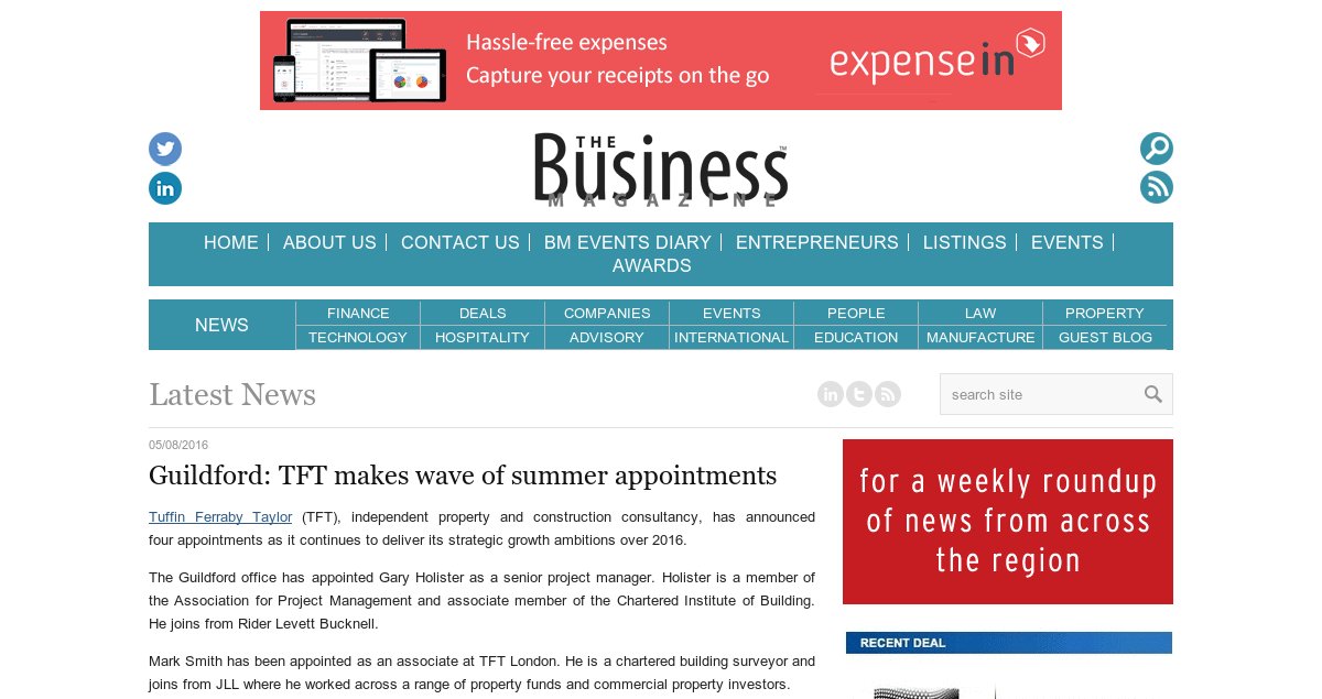 TFTConsultants's tweet photo. Guildford @TFTConsultants makes wave of summer appointments https://t.co/67aoIMXvYO @ChrisKLewisTFT #TalentWednesday https://t.co/w8Ys08n2VS
