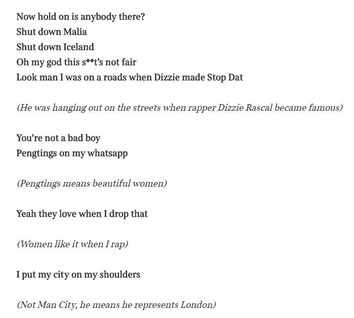 davidbyers26's tweet photo. The Times has bravely attempted to explain to its readers what Stormzy's rap lyrics mean. https://t.co/3clhaBLDZk https://t.co/GakUuEAZmQ